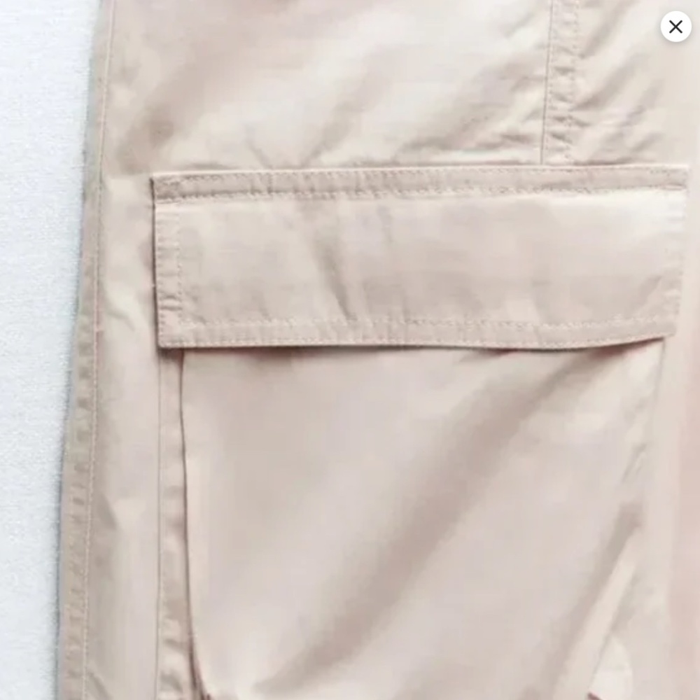 ZARA Women's Cotton Zip Up Cargo Jumpsuit Wide Leg Relaxed Fit NWT - Picture 5 of 9